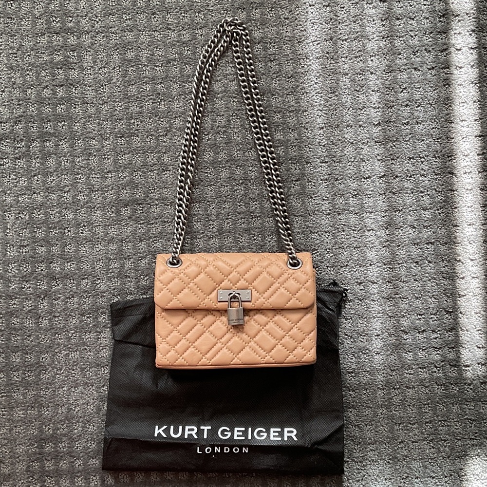 Kurt Geiger Camel Quilted Chain Shoulder/crossbody Bag
